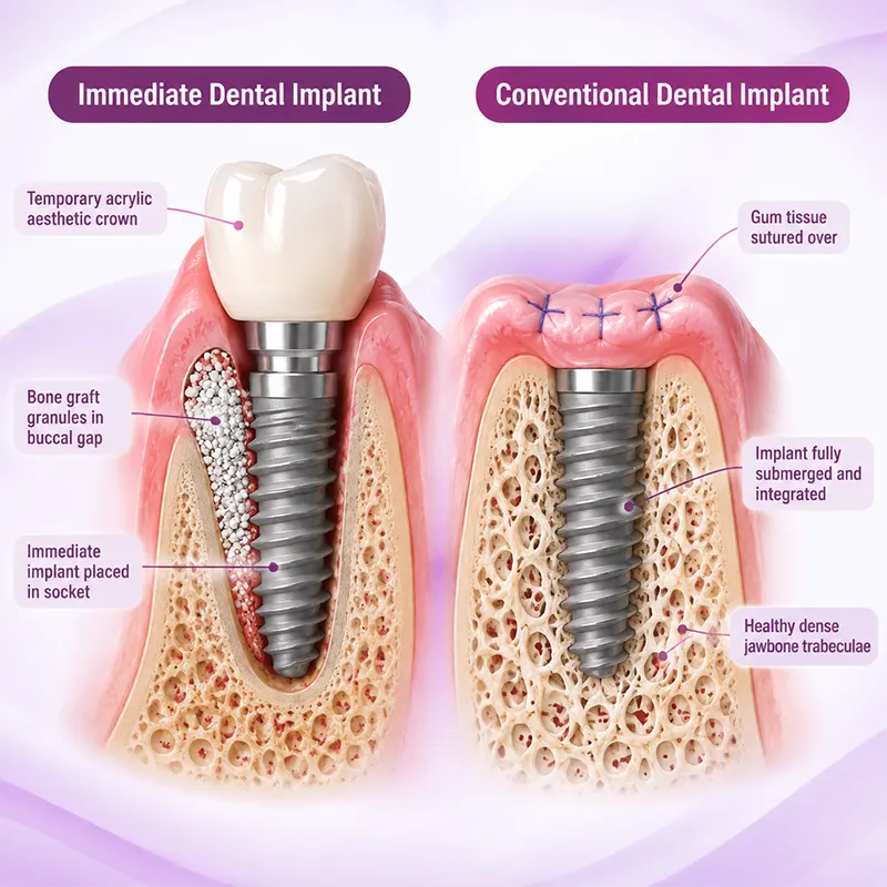 Immediate or conventional dental implant