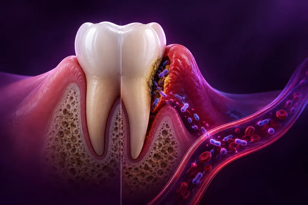 Periodontitis bacteria bloodstream 1024x683
